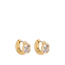 Sparkling Asscher Huggies Earrings