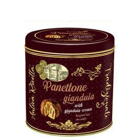 Panettone Filled With Hazelnut & Chocolate Cream 750g Luxury Metal Tin