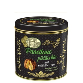 Panettone With Pistachio Cream 750g Luxury Embosted Metal Tin