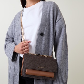 Claire Large Signature Logo Shoulder Bag