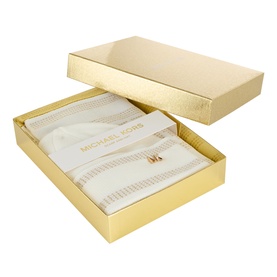 Embellished Logo Beanie & Scarf Two-Piece Set