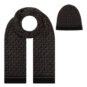 Monogram Logo Beanie & Scarf Two-Piece Set