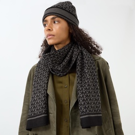 Monogram Logo Beanie & Scarf Two-Piece Set