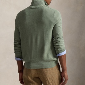 Pony Logo Mesh Knit Zip Sweater