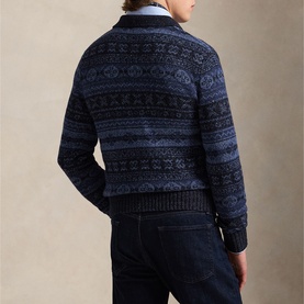 Fair Isle Polo-Collar Sweater