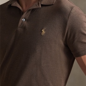 Custom Slim Fit Pony Logo Mesh Polo Shirt