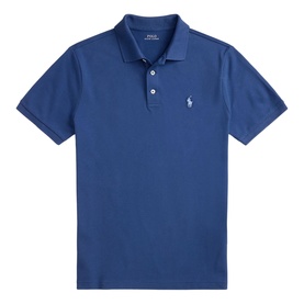 Polo Player Logo Stretch Mesh Polo Shirt