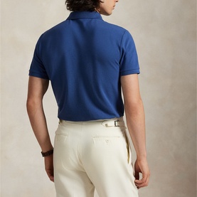 Polo Player Logo Stretch Mesh Polo Shirt