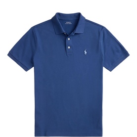 Polo Player Logo Stretch Mesh Polo Shirt