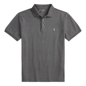 Polo Player Logo Stretch Mesh Polo Shirt