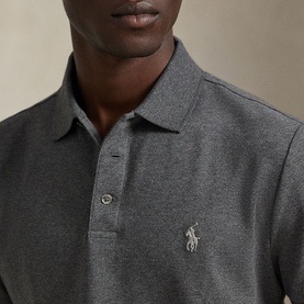 Polo Player Logo Stretch Mesh Polo Shirt
