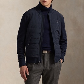 Polo Player Logo Hybrid Bomber Jacket