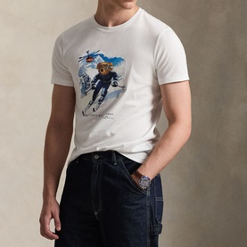 Custom Slim Fit Polo Bear Logo T-Shirt