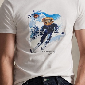 Custom Slim Fit Polo Bear Logo T-Shirt