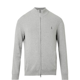 Pony Logo Ribbed Zip Sweater