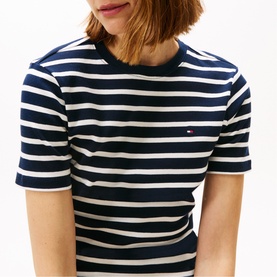 Striped Logo Slim Fit T-Shirt