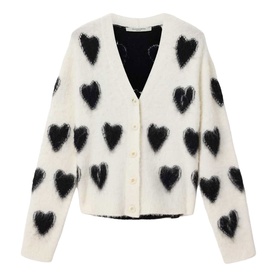 Scatter Heart Knitted Cardigan