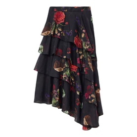 Caya Floral Tiered Ruffle Skirt
