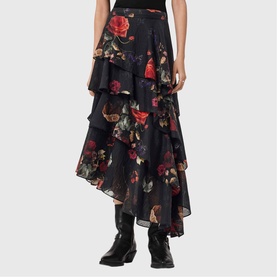 Caya Floral Tiered Ruffle Skirt