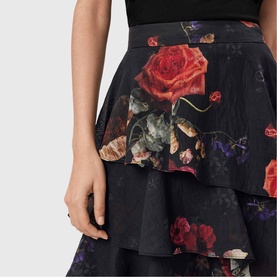 Caya Floral Tiered Ruffle Skirt