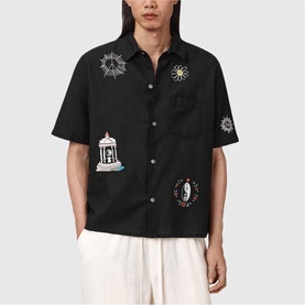 Karlton Printed Boxy Cropped Shirt