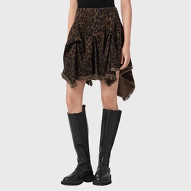 Crissy Leopard Denim Mini Skirt