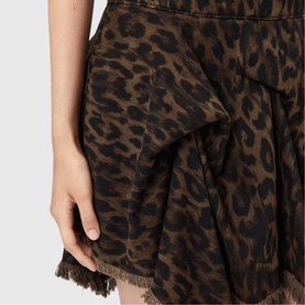 Crissy Leopard Denim Mini Skirt