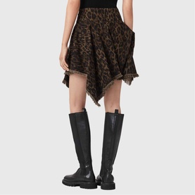 Crissy Leopard Denim Mini Skirt