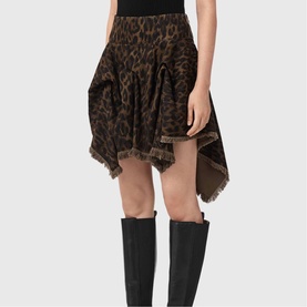 Crissy Leopard Denim Mini Skirt