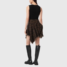 Crissy Leopard Denim Mini Skirt