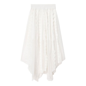 Vashtie Lace Asymmetric Flared Skirt