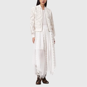 Vashtie Lace Asymmetric Flared Skirt