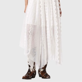 Vashtie Lace Asymmetric Flared Skirt