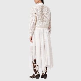 Vashtie Lace Asymmetric Flared Skirt