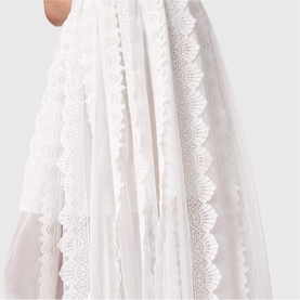 Vashtie Lace Asymmetric Flared Skirt