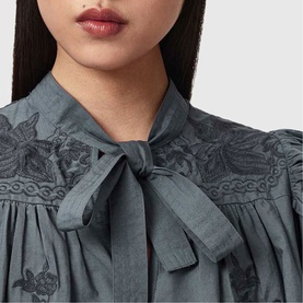 Nisa Embroidered Ruffle Blouse