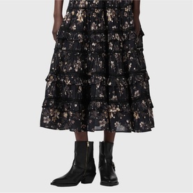 Talia Floral Tiered Flared Skirt