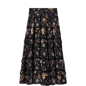 Talia Floral Tiered Flared Skirt