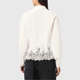 Carol Gathered Lace Trim Shirt