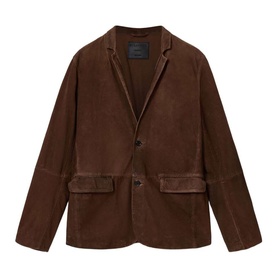 Monet Single-Breasted Suede Blazer