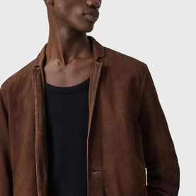 Monet Single-Breasted Suede Blazer