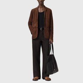 Monet Single-Breasted Suede Blazer