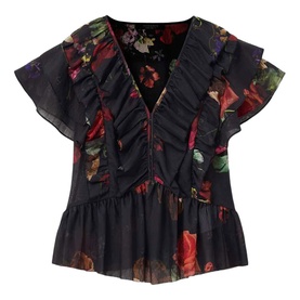 Alma Floral Ruffle Blouse