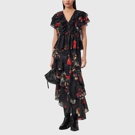 Alma Floral Ruffle Blouse