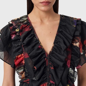 Alma Floral Ruffle Blouse