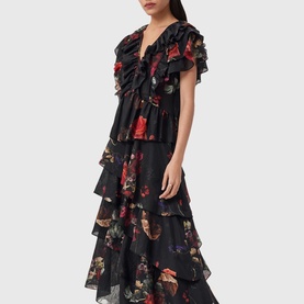 Alma Floral Ruffle Blouse