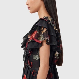 Alma Floral Ruffle Blouse