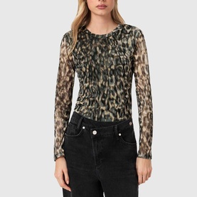 Ellie Mesh Leopard Top