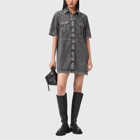 Rock Denim Mini Shirt Dress