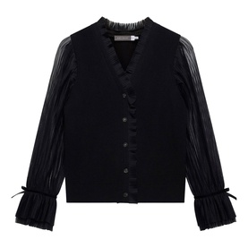 Tulle-Detail Cardigan